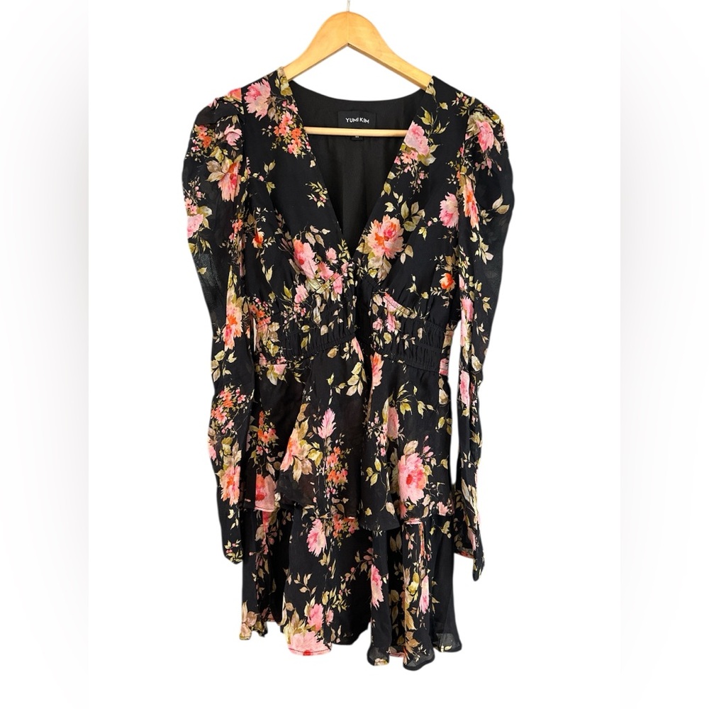 Yumi Kim Samba Ruffle Dress in Flirty Floral Black - Picture 5 of 12